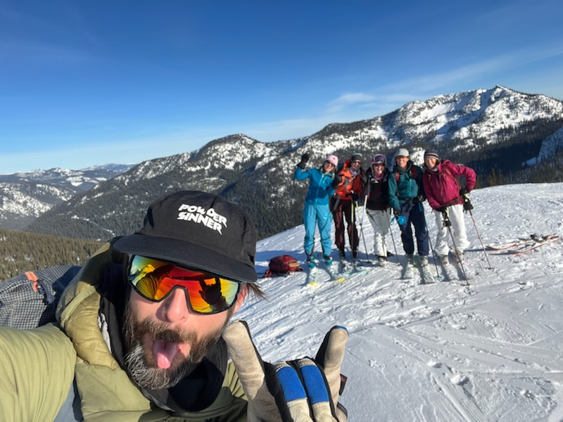 A huge thank you goes out to our staff of dedicated guides. Without their commitment to professionalism, safety and fun, we would not be who we are. We would also like to thank all of our guests and students who make what we do possible. (Photo: Martin Lefebvre snaps a selfie with guests in Kootenay Pass)