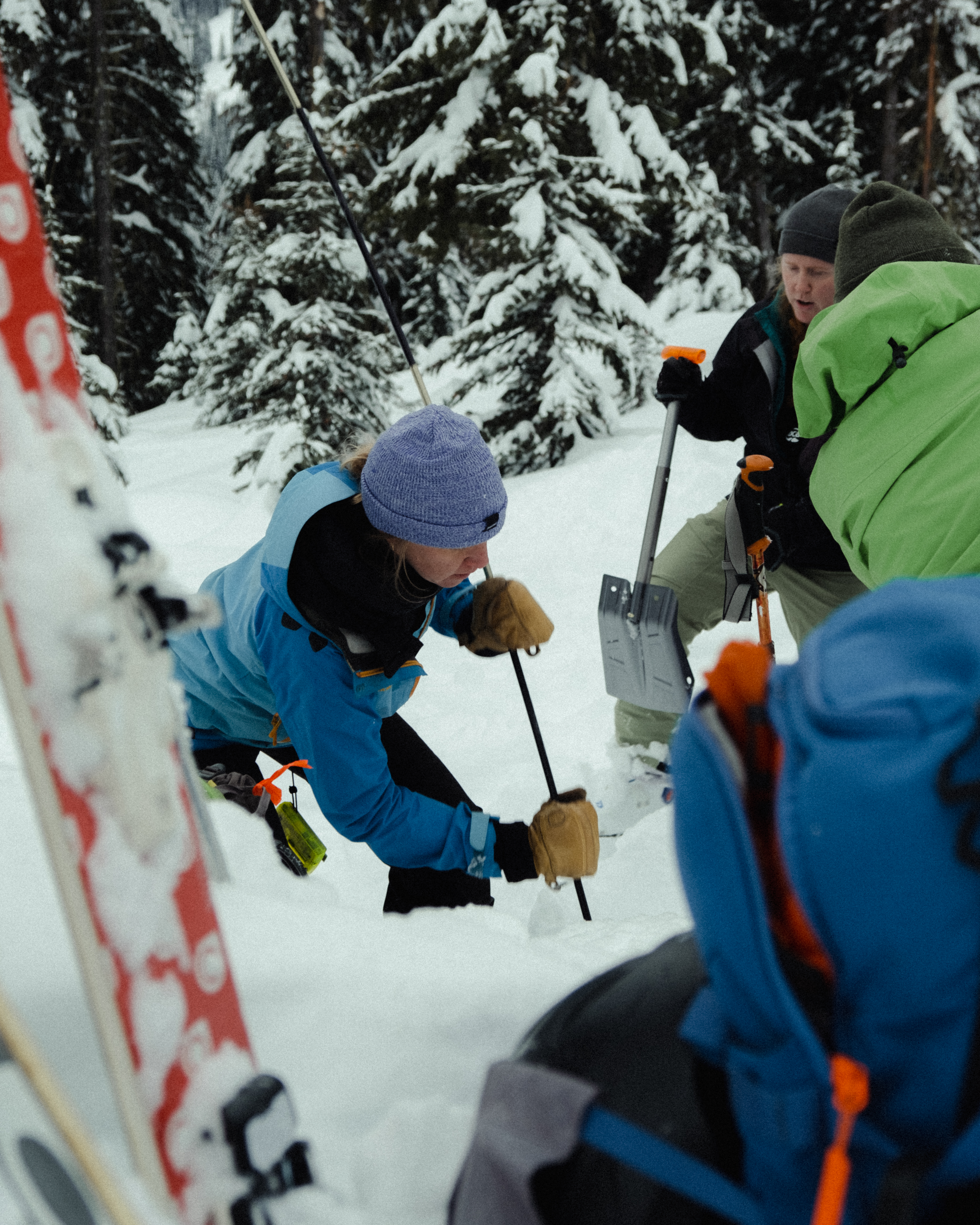 Companion Rescue Skills participants practicing transceiver search technique