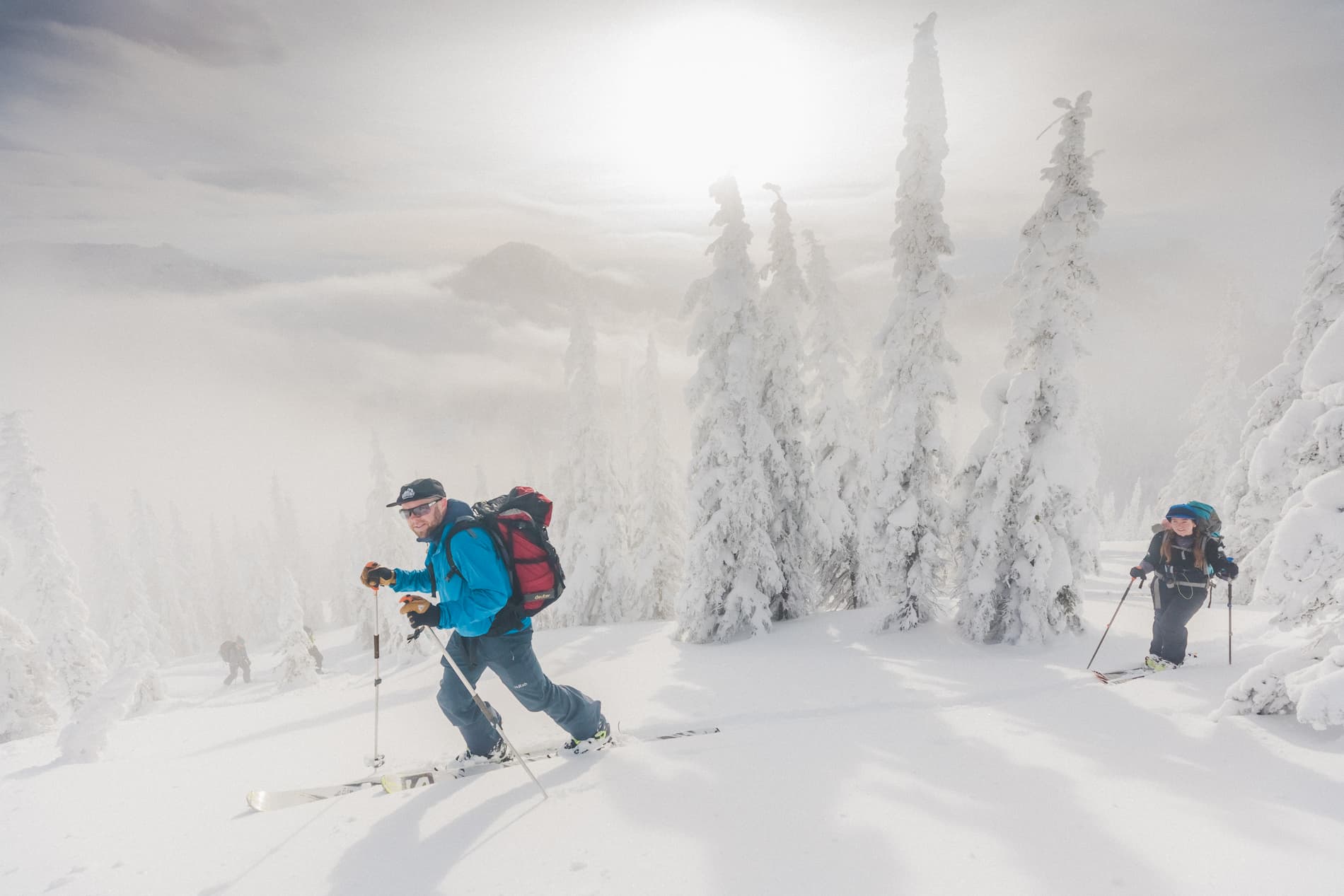 Two skiers at Kootenay Pass